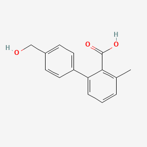 molecular formula C15H14O3 B6397753 2-(4-Hydroxymethylphenyl)-6-methylbenzoic acid CAS No. 1261993-92-3