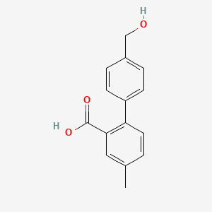 molecular formula C15H14O3 B6397761 2-(4-Hydroxymethylphenyl)-5-methylbenzoic acid CAS No. 1261923-75-4