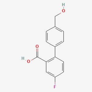 molecular formula C14H11FO3 B6397781 5-Fluoro-2-(4-hydroxymethylphenyl)benzoic acid CAS No. 1261955-11-6