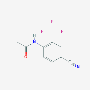 molecular formula C10H7F3N2O B063983 N-[4-シアノ-2-(トリフルオロメチル)フェニル]アセトアミド CAS No. 175277-96-0