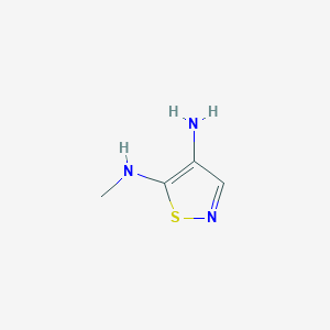 molecular formula C4H7N3S B063999 5-N-methyl-1,2-thiazole-4,5-diamine CAS No. 169694-66-0
