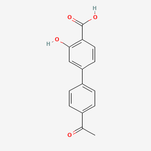 molecular formula C15H12O4 B6400492 4-(4-Acetylphenyl)-2-hydroxybenzoic acid, 95% CAS No. 1261965-21-2