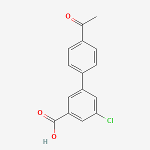 molecular formula C15H11ClO3 B6400520 3-(4-Acetylphenyl)-5-chlorobenzoic acid, 95% CAS No. 1261973-46-9