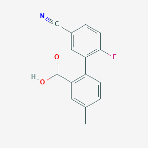 molecular formula C15H10FNO2 B6400562 2-(5-Cyano-2-fluorophenyl)-5-methylbenzoic acid CAS No. 1261973-98-1