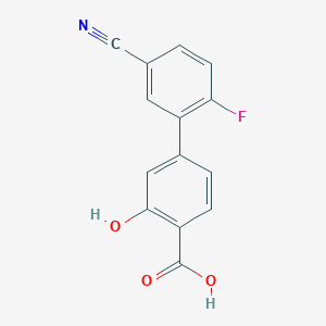 4-(5-Cyano-2-fluorophenyl)-2-hydroxybenzoic acid, 95%