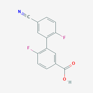 molecular formula C14H7F2NO2 B6400577 3-(5-Cyano-2-fluorophenyl)-4-fluorobenzoic acid CAS No. 1262006-27-8