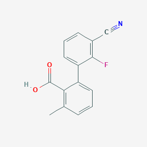 molecular formula C15H10FNO2 B6400678 2-(3-Cyano-2-fluorophenyl)-6-methylbenzoic acid, 95% CAS No. 1261992-08-8