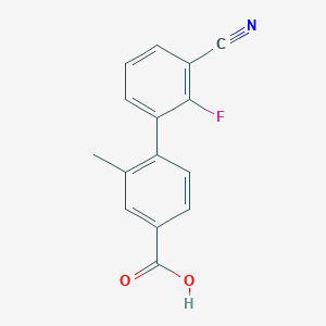 molecular formula C15H10FNO2 B6400689 4-(3-Cyano-2-fluorophenyl)-3-methylbenzoic acid CAS No. 1261923-39-0