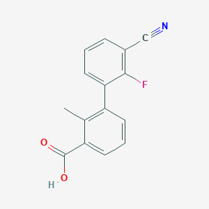 molecular formula C15H10FNO2 B6400725 3-(3-Cyano-2-fluorophenyl)-2-methylbenzoic acid CAS No. 1261923-50-5