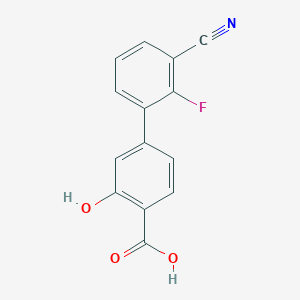 4-(3-Cyano-2-fluorophenyl)-2-hydroxybenzoic acid