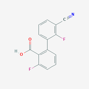 2-(3-Cyano-2-fluorophenyl)-6-fluorobenzoic acid