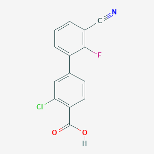 2-Chloro-4-(3-cyano-2-fluorophenyl)benzoic acid, 95%