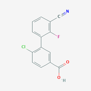 4-Chloro-3-(3-cyano-2-fluorophenyl)benzoic acid, 95%