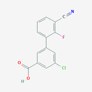 molecular formula C14H7ClFNO2 B6400831 5-Chloro-3-(3-cyano-2-fluorophenyl)benzoic acid, 95% CAS No. 1261938-71-9