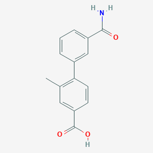 molecular formula C15H13NO3 B6400839 4-(3-Aminocarbonylphenyl)-3-methylbenzoic acid, 95% CAS No. 1261963-46-5