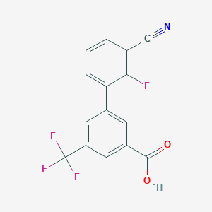 molecular formula C15H7F4NO2 B6400842 3-(3-Cyano-2-fluorophenyl)-5-trifluoromethylbenzoic acid, 95% CAS No. 1261960-08-0