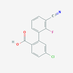 molecular formula C14H7ClFNO2 B6400843 4-Chloro-2-(3-cyano-2-fluorophenyl)benzoic acid CAS No. 1261960-03-5