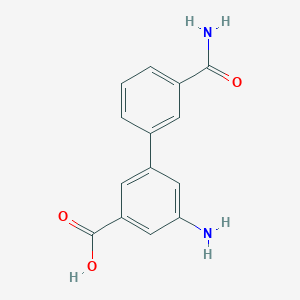 molecular formula C14H12N2O3 B6400869 3-Amino-5-(3-aminocarbonylphenyl)benzoic acid, 95% CAS No. 1261960-10-4