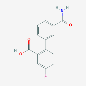 molecular formula C14H10FNO3 B6400884 2-(3-Aminocarbonylphenyl)-5-fluorobenzoic acid, 95% CAS No. 1261973-61-8