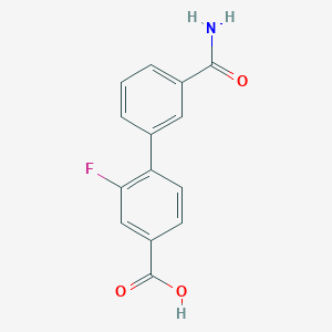 4-(3-Aminocarbonylphenyl)-3-fluorobenzoic acid, 95%