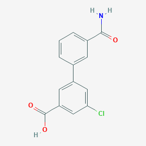 molecular formula C14H10ClNO3 B6400963 3-(3-Aminocarbonylphenyl)-5-chlorobenzoic acid, 95% CAS No. 1261904-42-0