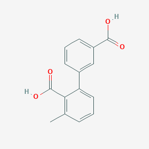 molecular formula C15H12O4 B6401009 2-(3-Carboxyphenyl)-6-methylbenzoic acid, 95% CAS No. 1261891-31-9