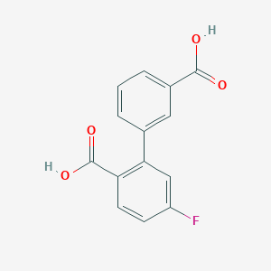 molecular formula C14H9FO4 B6401015 2-(3-Carboxyphenyl)-4-fluorobenzoic acid CAS No. 1261960-12-6