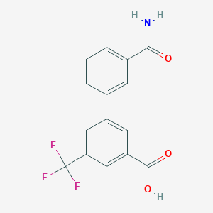 molecular formula C15H10F3NO3 B6401017 3-(3-Aminocarbonylphenyl)-5-trifluoromethylbenzoic acid, 95% CAS No. 1261931-27-4