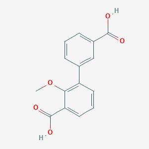 molecular formula C15H12O5 B6401038 3-(3-Carboxyphenyl)-2-methoxybenzoic acid, 95% CAS No. 1261992-47-5