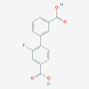 molecular formula C14H9FO4 B6401048 4-(3-Carboxyphenyl)-3-fluorobenzoic acid CAS No. 1261975-40-9