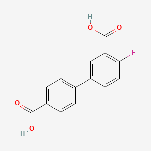 molecular formula C14H9FO4 B6401134 5-(4-Carboxyphenyl)-2-fluorobenzoic acid CAS No. 1261957-42-9