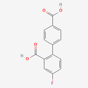 molecular formula C14H9FO4 B6401145 2-(4-Carboxyphenyl)-5-fluorobenzoic acid CAS No. 1261905-16-1