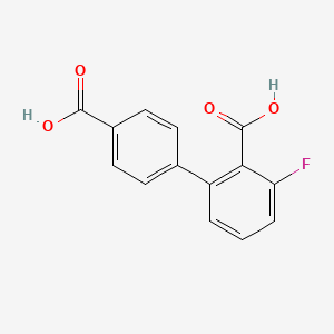 molecular formula C14H9FO4 B6401147 2-(4-Carboxyphenyl)-6-fluorobenzoic acid, 95% CAS No. 1261924-56-4