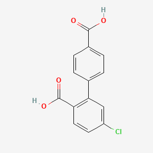 molecular formula C14H9ClO4 B6401168 2-(4-Carboxyphenyl)-4-chlorobenzoic acid, 95% CAS No. 1262006-60-9