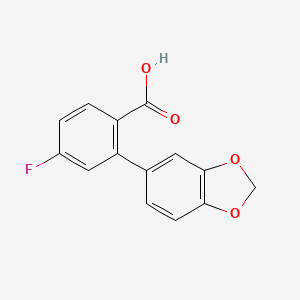 molecular formula C14H9FO4 B6401195 4-Fluoro-2-(3,4-methylenedioxyphenyl)benzoic acid CAS No. 1262006-71-2