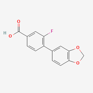 3-Fluoro-4-(3,4-methylenedioxyphenyl)benzoic acid, 95%