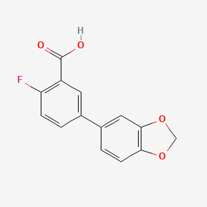 molecular formula C14H9FO4 B6401220 2-Fluoro-5-(3,4-methylenedioxyphenyl)benzoic acid CAS No. 1261965-83-6