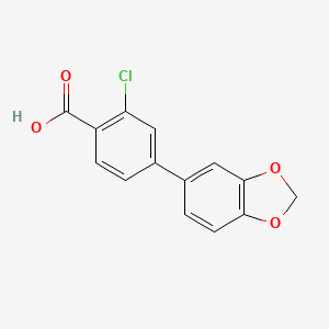 molecular formula C14H9ClO4 B6401277 2-Chloro-4-(3,4-methylenedioxyphenyl)benzoic acid, 95% CAS No. 1261967-66-1