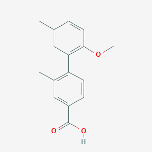 molecular formula C16H16O3 B6401288 4-(2-Methoxy-5-methylphenyl)-3-methylbenzoic acid CAS No. 1261931-17-2