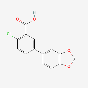 molecular formula C14H9ClO4 B6401294 2-Chloro-5-(3,4-methylenedioxyphenyl)benzoic acid CAS No. 1261931-49-0