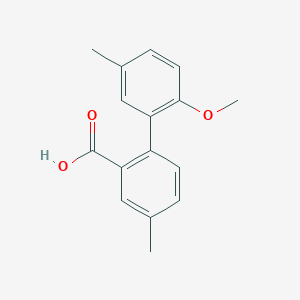 molecular formula C16H16O3 B6401299 2-(2-Methoxy-5-methylphenyl)-5-methylbenzoic acid, 95% CAS No. 1261931-26-3