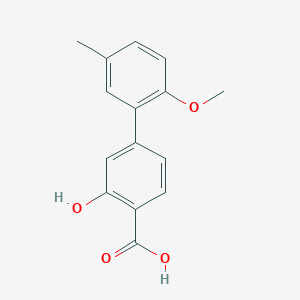 molecular formula C15H14O4 B6401320 2-Hydroxy-4-(2-methoxy-5-methylphenyl)benzoic acid CAS No. 1261997-38-9