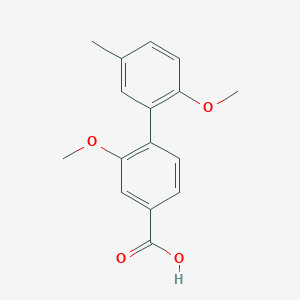 molecular formula C16H16O4 B6401340 4-(2-Methoxy-5-methylphenyl)-3-methoxybenzoic acid CAS No. 1261894-08-9