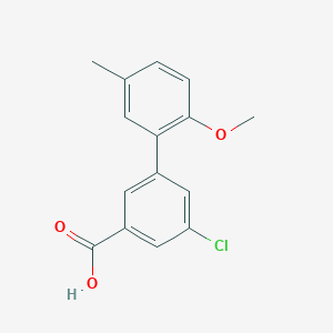 molecular formula C15H13ClO3 B6401355 5-Chloro-3-(2-methoxy-5-methylphenyl)benzoic acid, 95% CAS No. 1261976-23-1