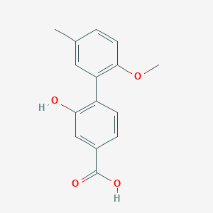 molecular formula C15H14O4 B6401365 3-Hydroxy-4-(2-methoxy-5-methylphenyl)benzoic acid CAS No. 1262006-91-6