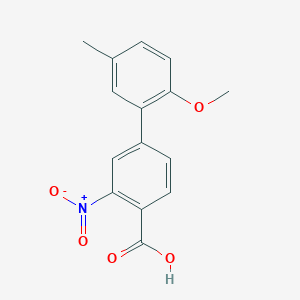 molecular formula C15H13NO5 B6401381 4-(2-Methoxy-5-methylphenyl)-2-nitrobenzoic acid CAS No. 1261997-53-8