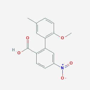 molecular formula C15H13NO5 B6401382 2-(2-Methoxy-5-methylphenyl)-4-nitrobenzoic acid, 95% CAS No. 1261907-09-8