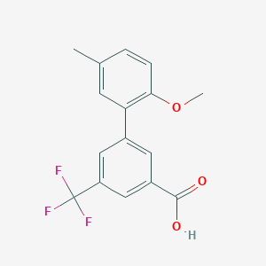 molecular formula C16H13F3O3 B6401390 3-(2-Methoxy-5-methylphenyl)-5-trifluoromethylbenzoic acid CAS No. 1261931-43-4