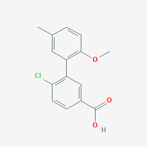 4-Chloro-3-(2-methoxy-5-methylphenyl)benzoic acid, 95%