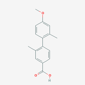 molecular formula C16H16O3 B6401408 4-(4-Methoxy-2-methylphenyl)-3-methylbenzoic acid CAS No. 131081-83-9